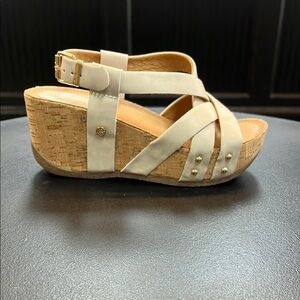Women's Beige Wedge Sandals